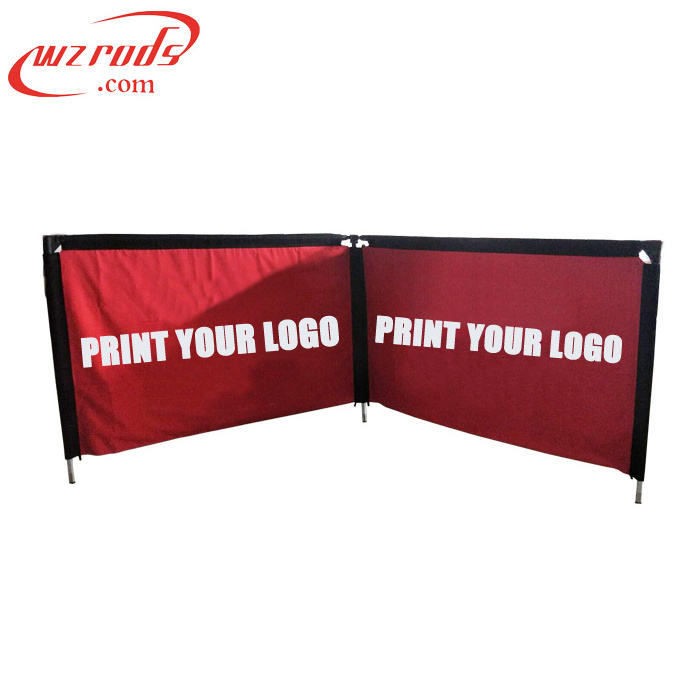 Weihai Wisezone unique design angle adjustable event sponsor banner frame logo custom outdoor advertising cafe barrier scrim