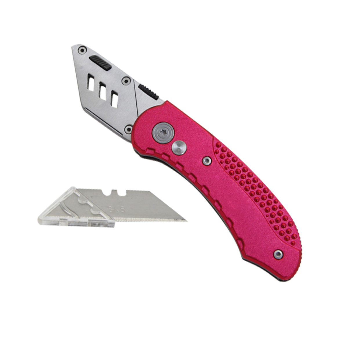 RX003 pink anti-slip aluminium alloy hand carbon steel blade outdoor pocket knife folding blade utility knives