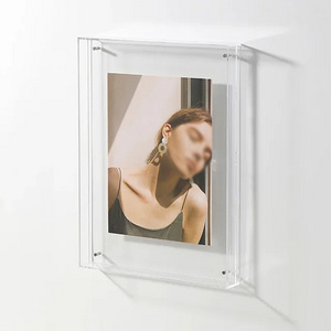 Custom acrylic photo frame photo frame clear acrylic wall frame for picture magazine display