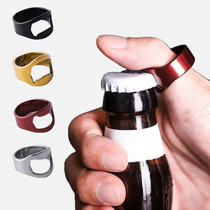 Custom Bottle Opener Ring Stainless Steel Finger Ring Beer Openers Gadgets Cool Bar Kitchen Accessories