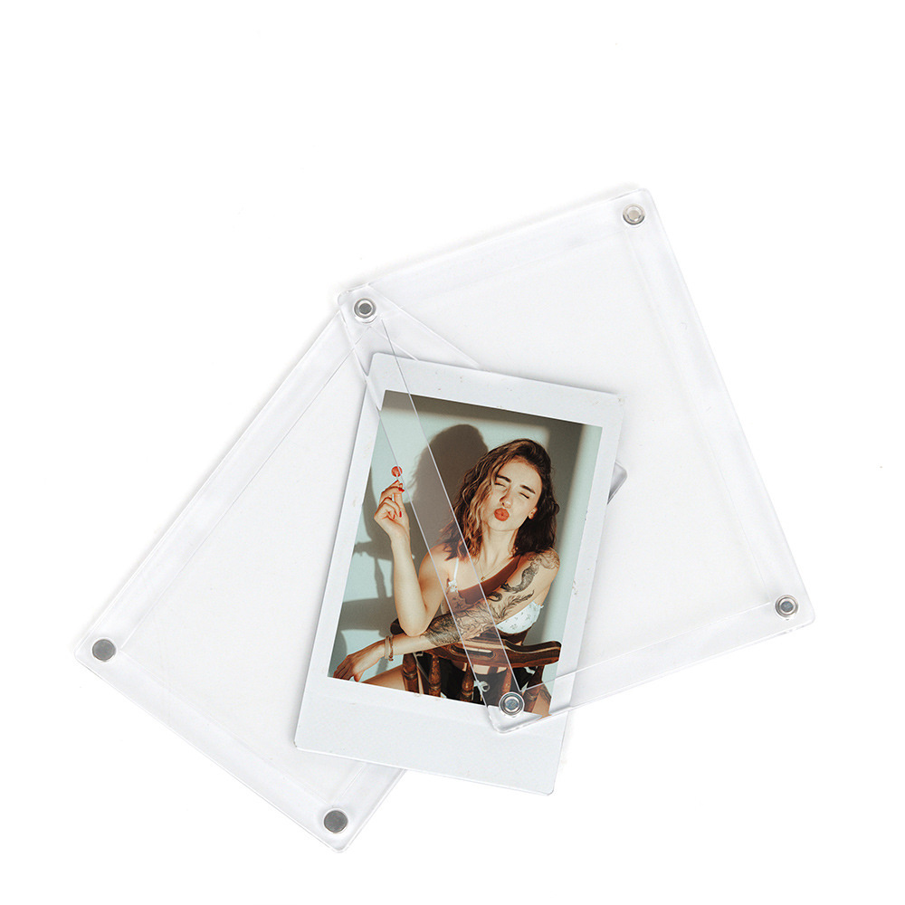 Wholesale blank acrylic fridge magnet customised photo frame with magnet