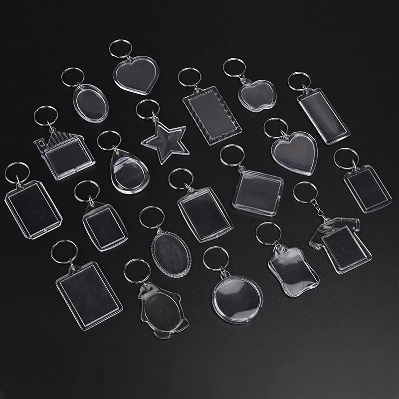 DIY Transparent Blank Acrylic Insert Photo Picture Frame Keyring Keychain acrylic Frames