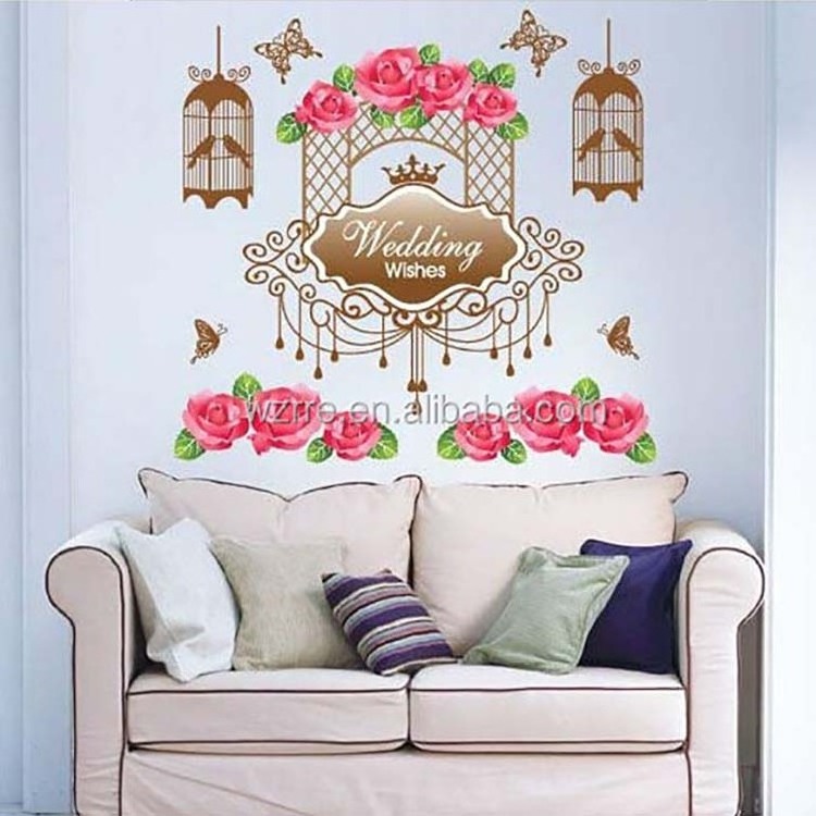 Biodegradable Custom Printed vinyl decal adhesive sticker,home sticker,decor pvc 3d wall sticker