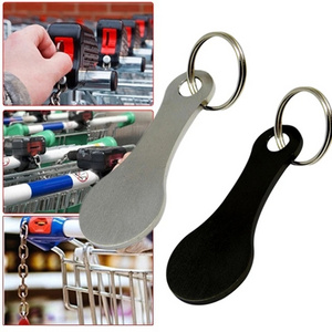 Cart Shopping Token Trolley Key Keychain Coin Quarter Grocery Supermarket keyholder Keyring Metal Ring Change Unlock Coins