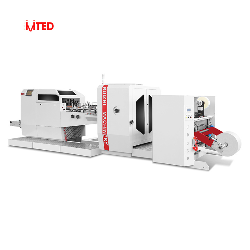 RZJD-G350J Automated feeding adjustment  paper bag stacking and counting flat bottom bag sheet feeding paper bag making machine