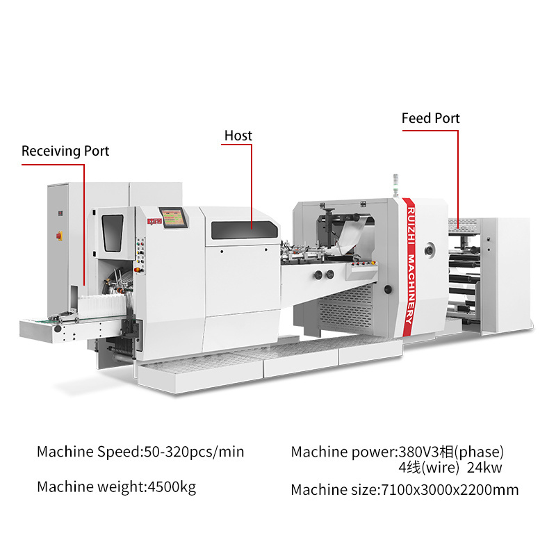 sheet feeding kraft brown paper bag printing making machine with window fully automatic machine manufacture paper bag make paper