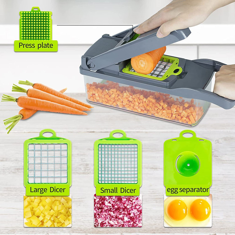 12 In 1 Hand Operated Vegetable Mandoline Slicer Veggie Chopper, Food Chopper Onion Cutter Vegetable Slicer