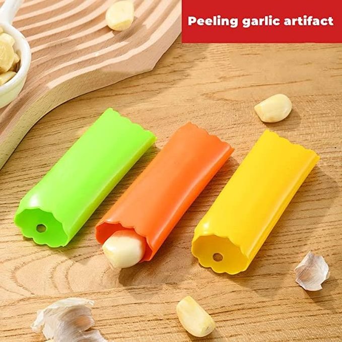 Kitchen Gadgets Eco friendly manual Silicone Garlic peeler  Food Grade Garlic Cloves with Best Tube Roller Garlic