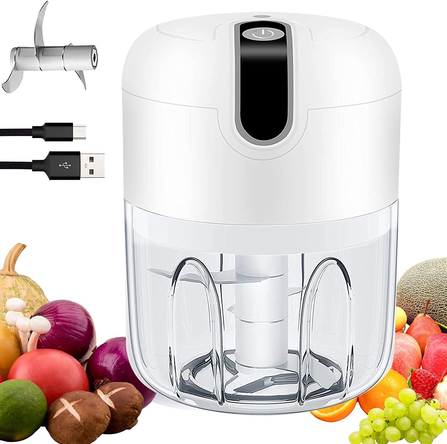 New Model Beautiful Appearance USB Charging Wireless Electric Garlic Chopper Onion Vegetable Chopper Electric Mini Chopper