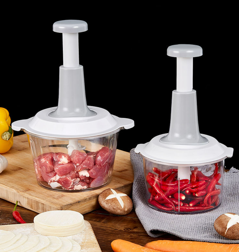 1.5L Hand Press Food Cutter Meat Fruits Vegetables Slicer Onions Garlic Pepper Chopper Mini Food Processor Manual Chopper