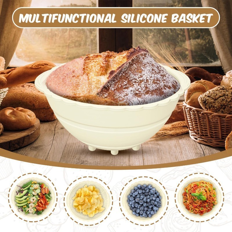 2024 New silicone Rattan Proofing Basket Bread Dough Fermentation Basket