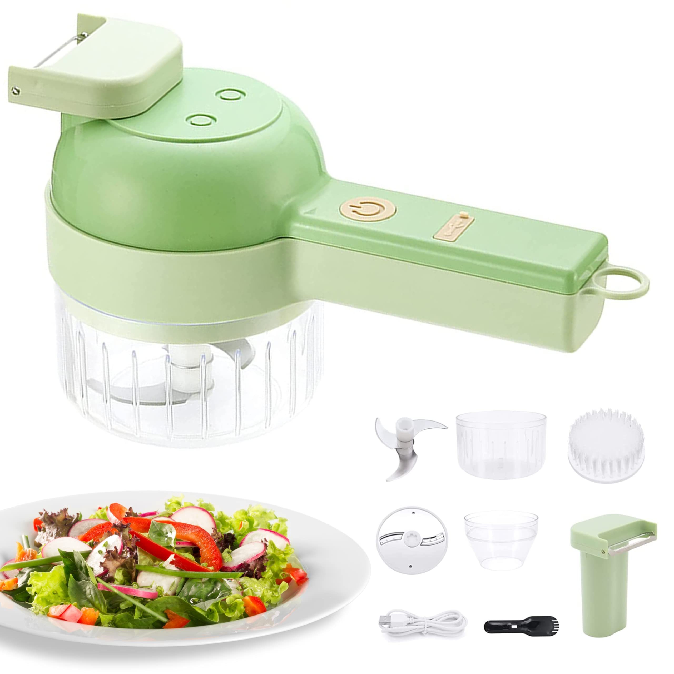 Wholesale handheld electric vegetable portable rotating vegetable dicer chopper slicer gatling 4 in 1 electric vegetable cutter