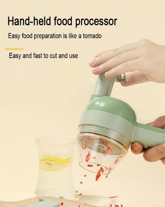 Wholesale handheld electric vegetable portable rotating vegetable dicer chopper slicer gatling 4 in 1 electric vegetable cutter