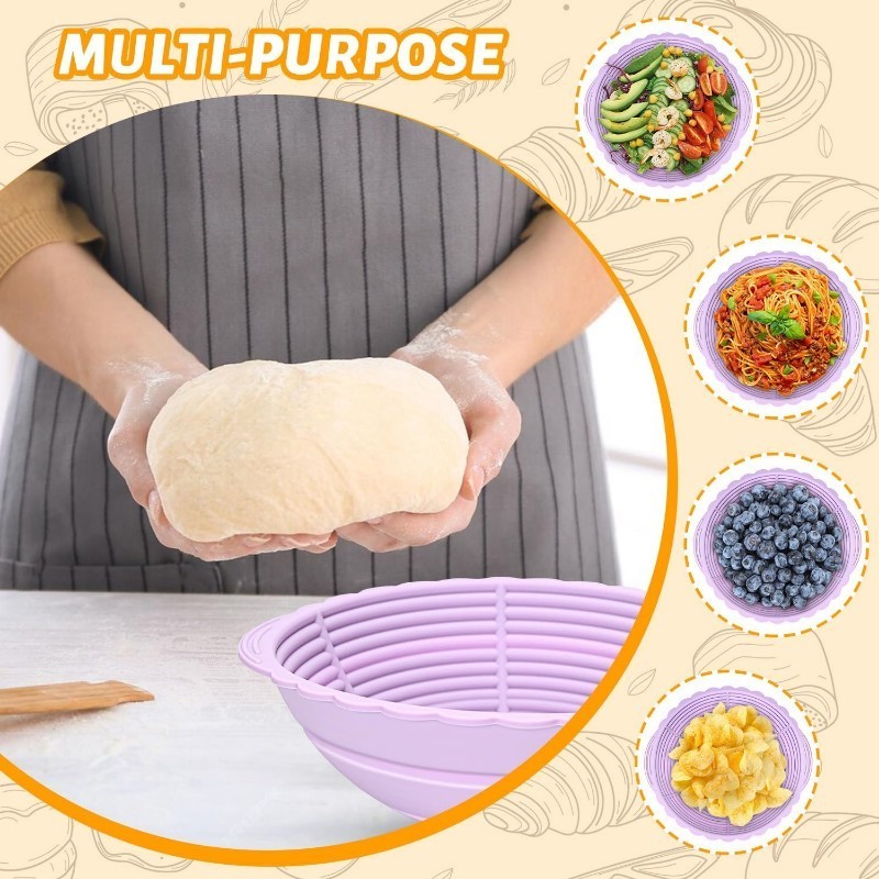 2024 New silicone Rattan Proofing Basket Bread Dough Fermentation Basket