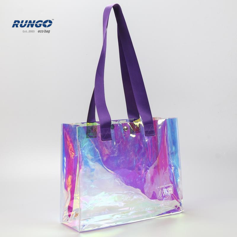 Custom Fashion Transparent Neon PVC Tote Bags