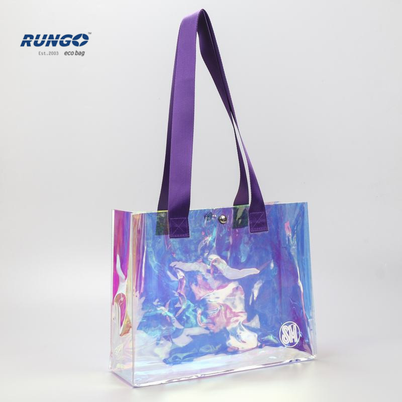 Custom Fashion Transparent Neon PVC Tote Bags