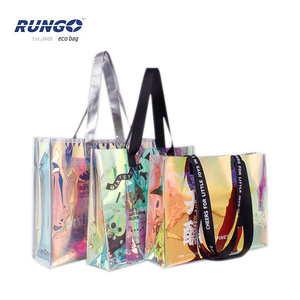 Custom Fashion Transparent Neon PVC Tote Bags