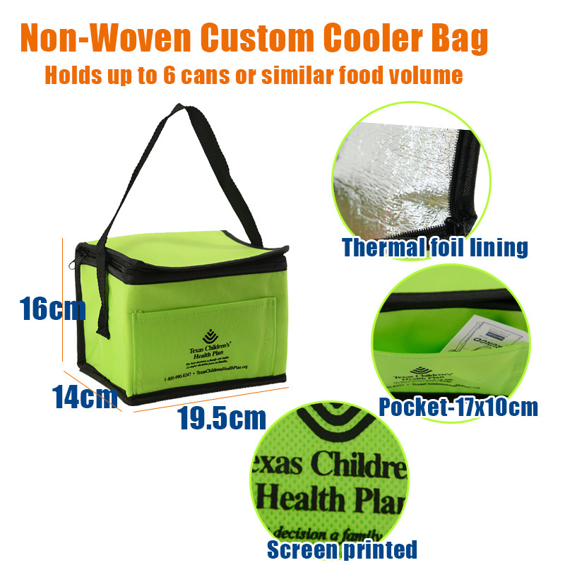 Market Foil Lining Wholesale Thermal Insulated Cooler Bags USA for 6 Cans 3 Layer Insulated Bag Insulated Bags to Keep Food Cold