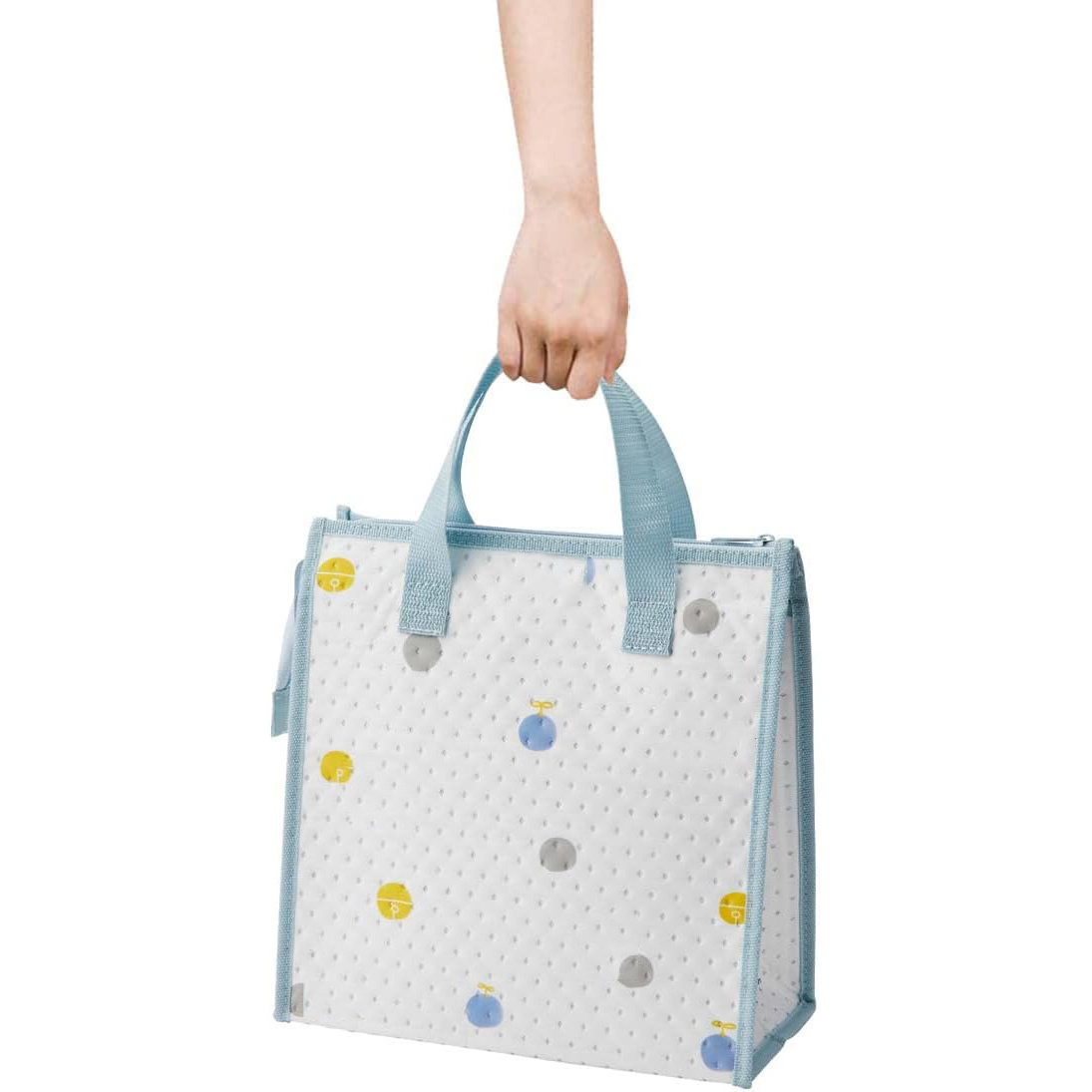 Compact portable foldable Waterproof kids like cute blue tote Non woven white insulation food lunch box cooler bag