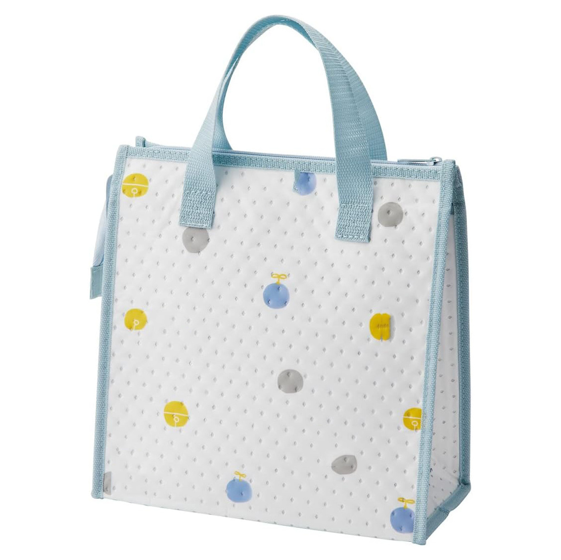 Compact portable foldable Waterproof kids like cute blue tote Non woven white insulation food lunch box cooler bag