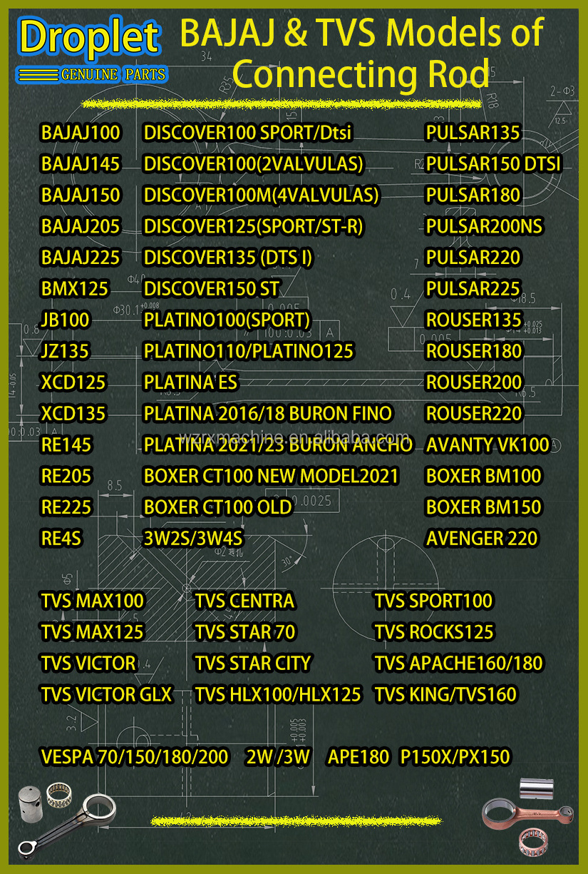 Droplet motorcycle engine  parts BOXER BM100   Motorcycle connecting rod  for BAJAJ