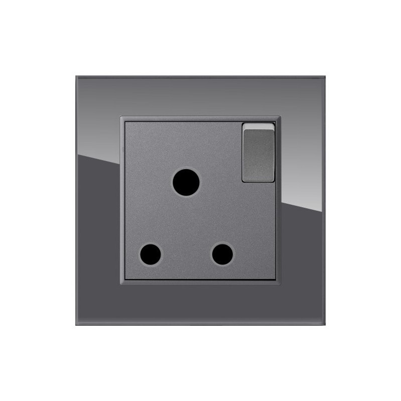 Rectangular 2gang blank plate board decorative switch panel gray glass outlet