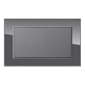 Rectangular 2gang blank plate board decorative switch panel gray glass outlet