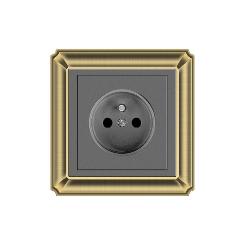 Gold bronze vintage French safe plug switches and sockets of British wall switch&socket