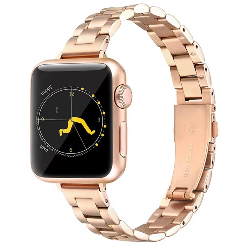 Slim Stainless Steel Watch Band For iWatch Apple Watch Strap Three Link Bracelet For Apple Watch