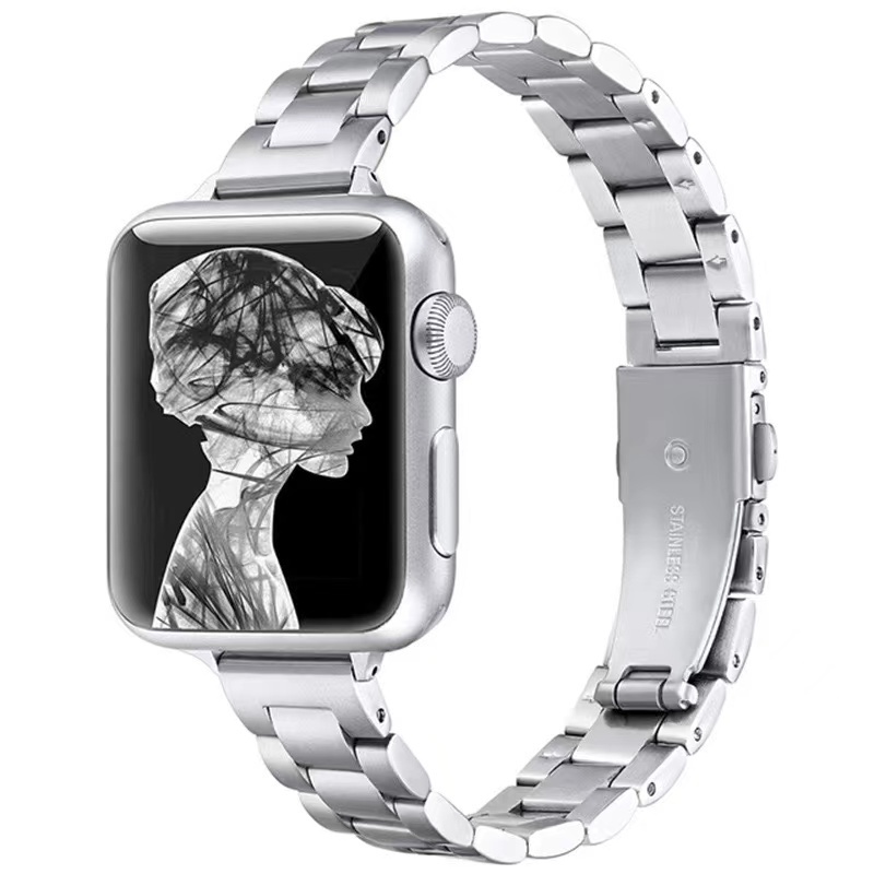 Slim Stainless Steel Watch Band For iWatch Apple Watch Strap Three Link Bracelet For Apple Watch