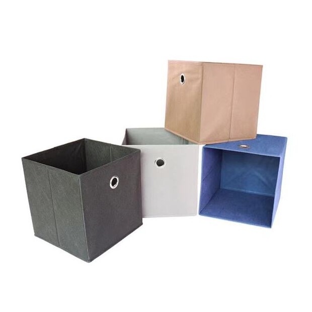 Custom Blank Foldable Closet Non Woven Dust Storage Bins Organizers Clothes Storage Box With Handle