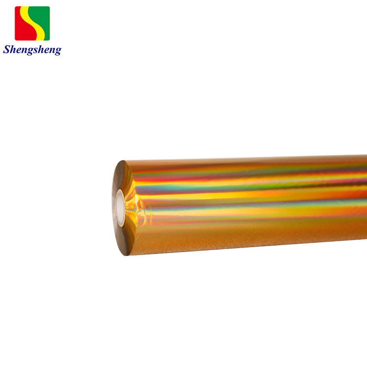 Hologram Sliver Iridescent Rainbow Laser Engraving Hot Stamping Holographic Foil Rolls For Plastic PVC Textile