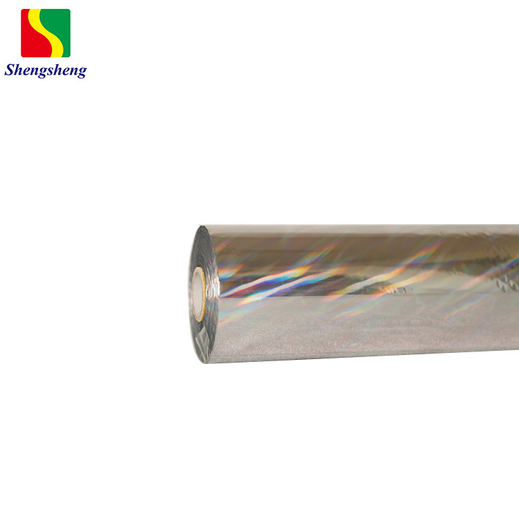 Hologram Sliver Iridescent Rainbow Laser Engraving Hot Stamping Holographic Foil Rolls For Plastic PVC Textile