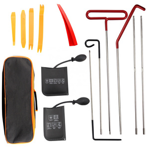 Amazon hot selling 13pcs car opening tool kit  Door Unlocking Pick Lock Set Car Lockout Kit With Long Reach Grabber Air Wedge