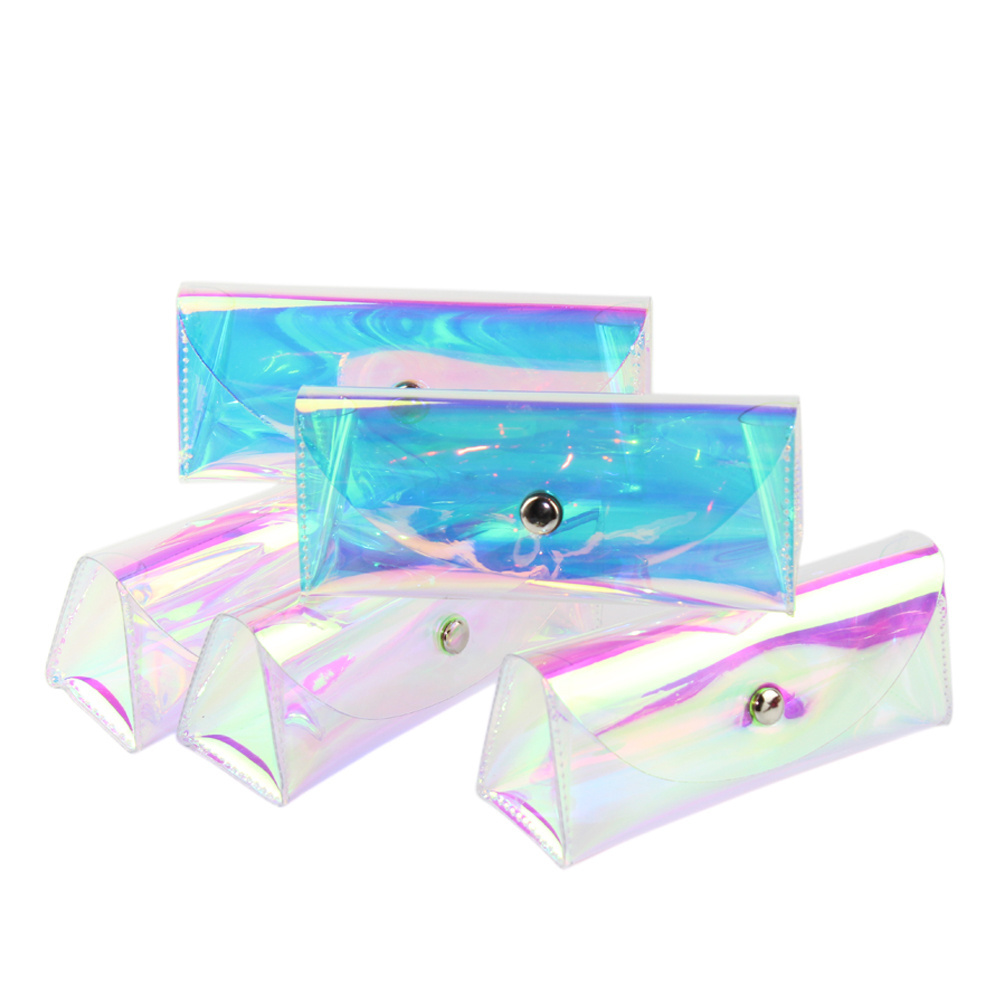 Wholesale Soft PVC Sunglasses Cases Mens Sun Glasses Holographic Transparent Clear Eye Glasses Bag Women Spectacles Packing Case