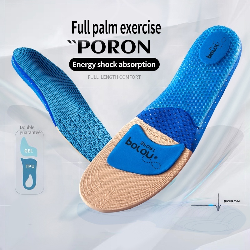 Silicone Sport Insoles for Shoes Arch Support Breathable Shock Absorption Shoes Pad Outdoor Running Feet Care Sneakers sole