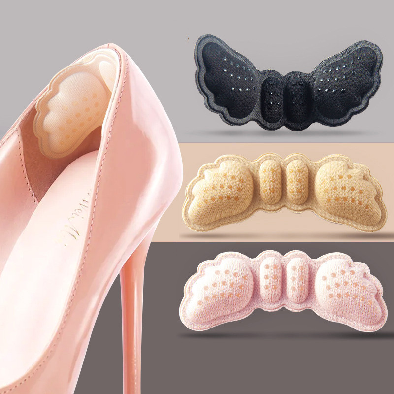 Woman High Heel Insole Angel Wings Glue Back Heel Shoe Grips Anti-wear Adhesive Insole Shoes Accessories Heel Stick Pads