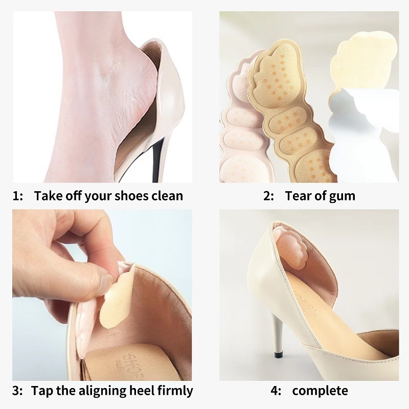 Woman High Heel Insole Angel Wings Glue Back Heel Shoe Grips Anti-wear Adhesive Insole Shoes Accessories Heel Stick Pads