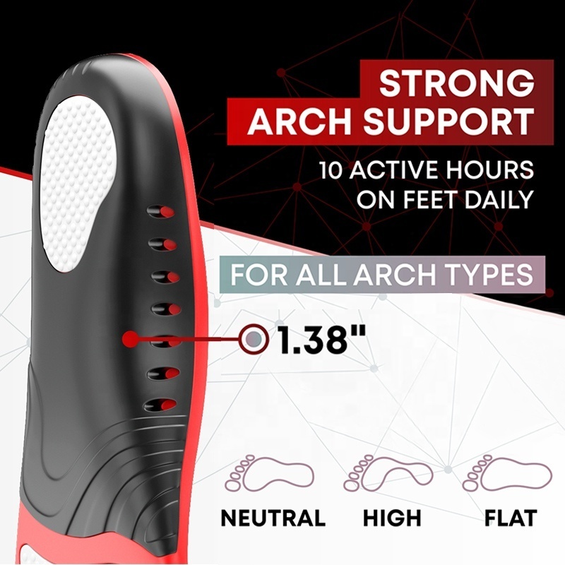 Premium Orthopedic Insoles for Feet PU Gel Shock Absorption Breathable Health Sole Pad Sport Arch Support Feet Pain Care Insole