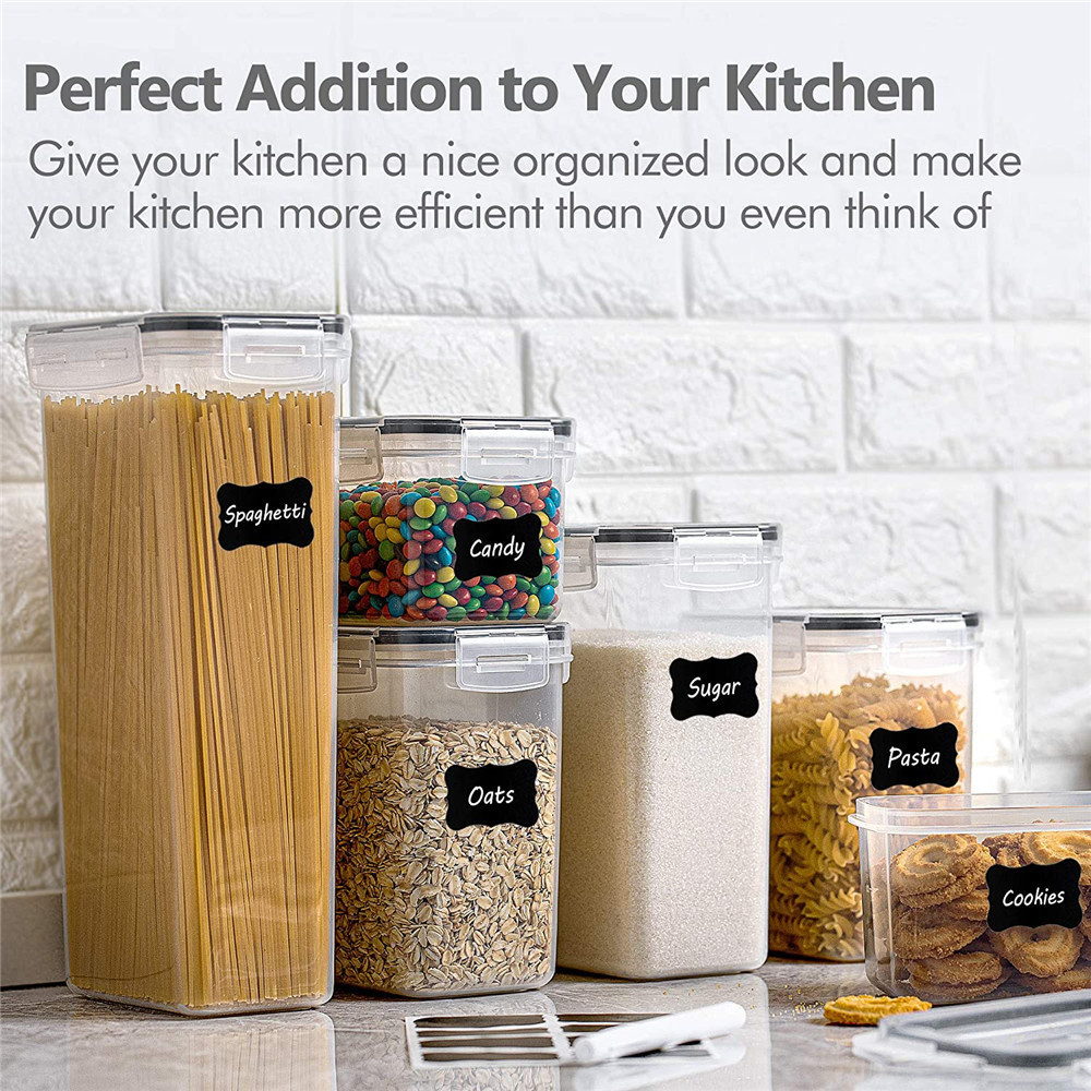 Plastic Kitchen rice and grain snap lock plastic food storage container set