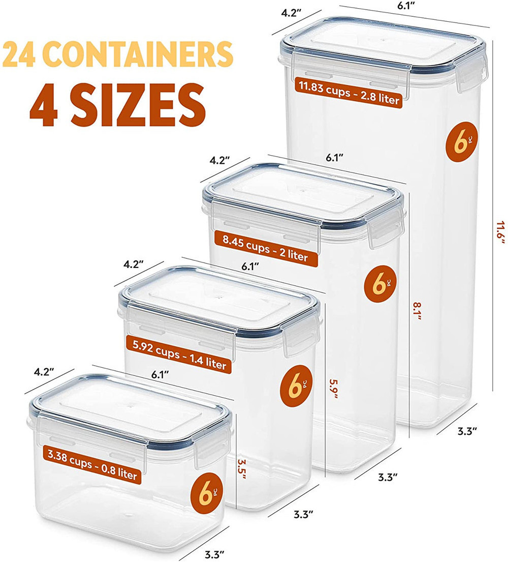 2024 new pp food 17 pieces 30 pack fresh airtight food storage container set