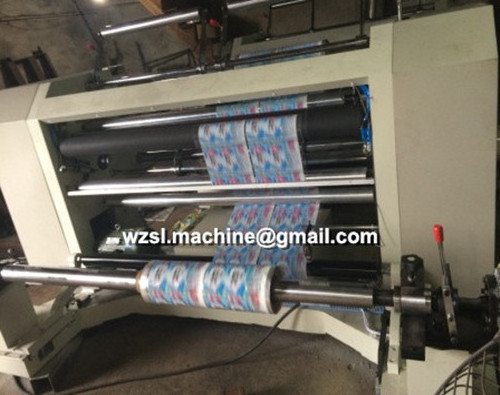 used high speed plastic stretch film slitting rewinder machine