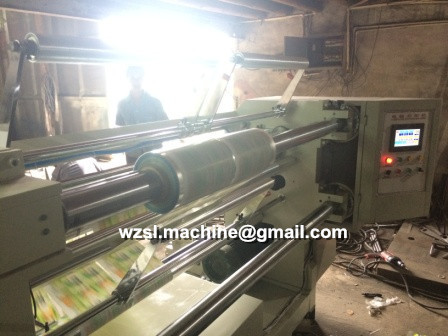 used high speed plastic stretch film slitting rewinder machine