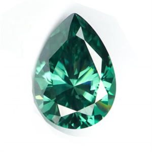 Manufacturer low price green Pear shaped gra certificate wholesale moissanite