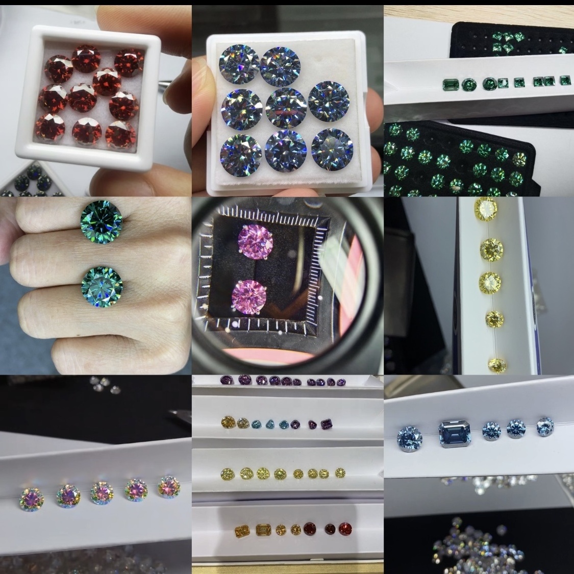 manufacturers wholesale VVS Diamond Round Cut Pink Yellow Green Red Blue Color loose Moissanite