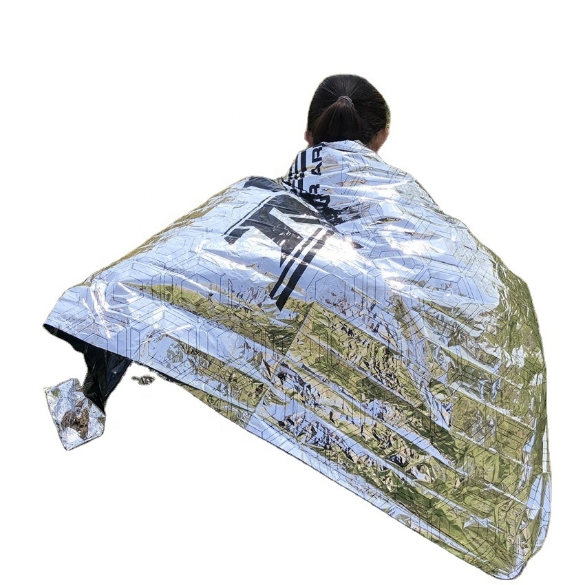 Repeated LOGO Printing Thermal Space Waterproof Survival Aluminum foil blanket Emergency Mylar Blanket for Marathon