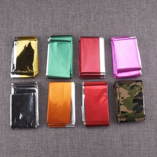 Repeated LOGO Printing Thermal Space Waterproof Survival Aluminum foil blanket Emergency Mylar Blanket for Marathon