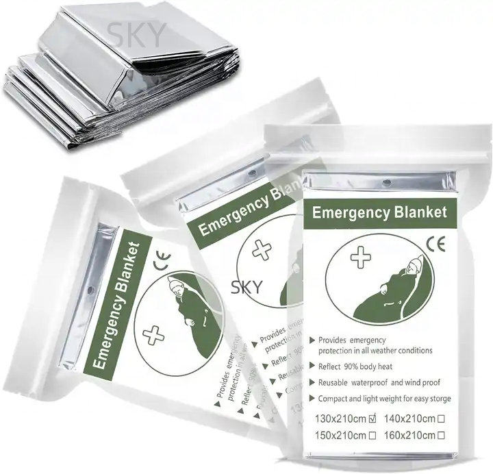 Factory Direct Aluminized Pe Pet Mylar Emergency Kit For Outdoors Warm Blanket Survival Camping And First-Aid