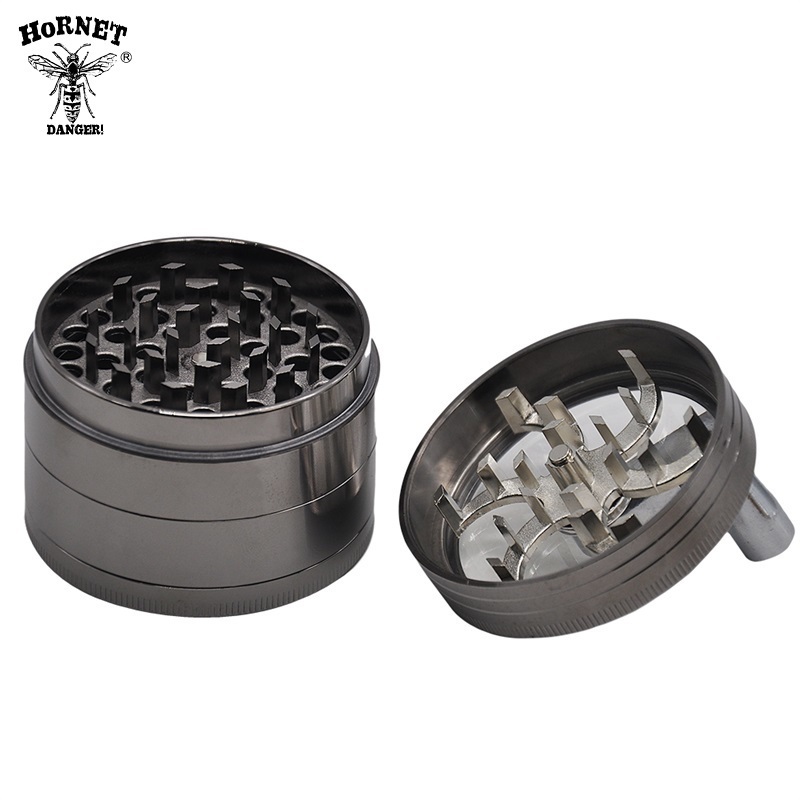 Durable Hand Crank Zinc Alloy 63mm 4 parts grinder herb grinder metal herb crusher custom logo smoking accessories