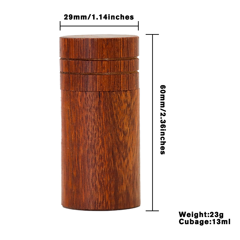 Rosewood Wooden Herb Container Natural Fresh Wood Scent Airtight Stash Jar Seal Tobacco Herb Pocket Size